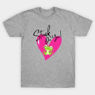 Pink Romantic Heart Stuck on You T-Shirt